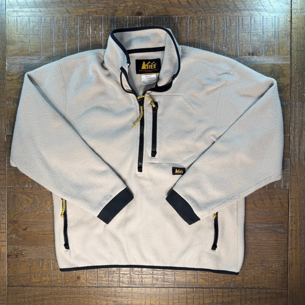 Vintage REI Quarter Zip Fleece Pullover Oatmeal/Cream Women's Sz Small